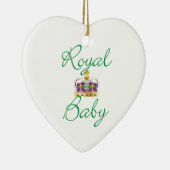 Koninklijke Baby met Paarse en goudklijke kroon Keramisch Ornament (Rechts)