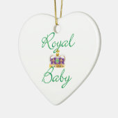 Koninklijke Baby met Paarse en goudklijke kroon Keramisch Ornament (Links)