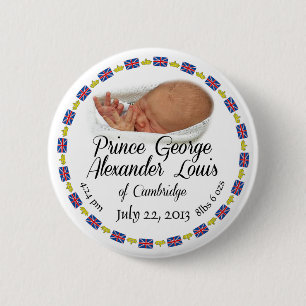 Koninklijke Baby - Prins George Alexander Louis Ronde Button 5,7 Cm