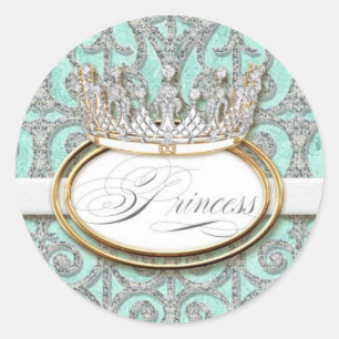 Koninklijke Baby shower Sticker van prinses Crown 