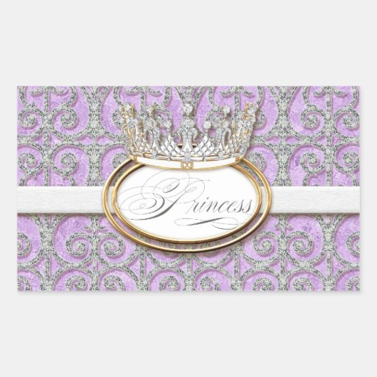 Koninklijke Baby shower Sticker van prinses Crown  (Voorkant)