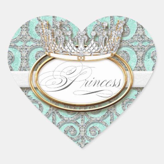 Koninklijke Baby shower Sticker van prinses Crown  (Voorkant)