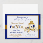 Koninklijke baby shower uitnodiging voor een prins (Voorkant / Achterkant)