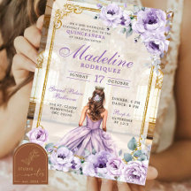 Koninklijke Balzaal Goud en Paarse Quinceanera