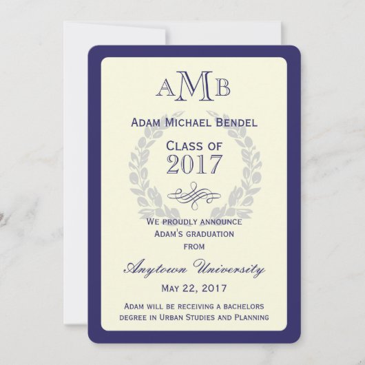 koninklijke bekendmaking van het Afstuderen Royal  Aankondiging (Voorkant)