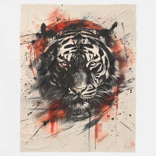 Koninklijke Bengaalse Tijger Portret Fleece Deken (Voorkant)