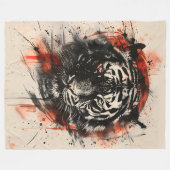 Koninklijke Bengaalse Tijger Portret Fleece Deken (Voorkant (Horizontaal))