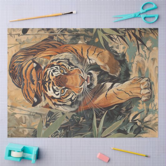 Koninklijke Bengaalse Tijger Wandelen Tissuepapier (Craft)