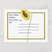 Koninklijke Blauw en Gele Zonnebloemen sparen de D Aankondigingskaart (Achterkant)