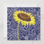 Koninklijke Blauw en Gele Zonnebloemen sparen de D Save The Date (Achterkant)