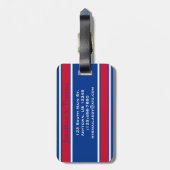 Koninklijke Blauw- en Rode Sportstapes Bagagelabel (Achterkant verticaal)