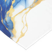 Koninklijke Blauw Geel Goud Alcohol Ink Tafelloper (Hoek)