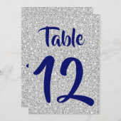 Koninklijke Blauwe Aantallen op een Zilveren Glitt Programmakaart (Voorkant / Achterkant)