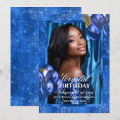 Koninklijke Blauwe Ballonnen Foto Uitnodiging (Voorkant / Achterkant)