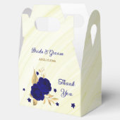 koninklijke blauwe bloemen goudblad marmer bedankdoosjes (Geopend)