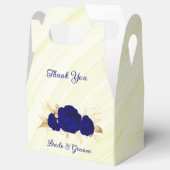 koninklijke blauwe bloemen goudblad marmer bedankdoosjes (Geopend)