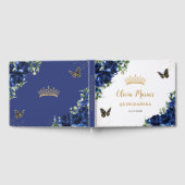 Koninklijke Blauwe Bloemen Vlinders Gouden Quincea Gastenboek (Volledig)