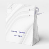 koninklijke blauwe bloemen zilverblad marmer bedankdoosjes (Achterkant)