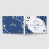 Koninklijke Blauwe Bloemenvlinders QUINCEAÑERA Mis Gastenboek (Volledig)