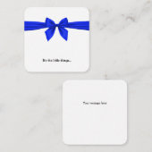 Koninklijke Blauwe Bow Mini Hartelijk dank Notitiekaartje (Voorkant / Achterkant)