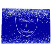 Koninklijke blauwe bruidegom bruiloft groot cadeauzakje (Achterkant)