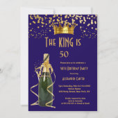 Koninklijke Blauwe Champagne mannen verjaardagsfee Kaart (Voorkant)