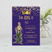 Koninklijke Blauwe Champagne mannen verjaardagsfee Kaart (Staand voorkant)