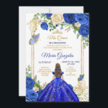 Koninklijke Blauwe Drassen Quinceanera 15e meisje  Kaart<br><div class="desc">Royal Blue Dresses Quinceanera 15th Girl Birthday Invitation Mis Quince Anos,  15th Birthday, </div>