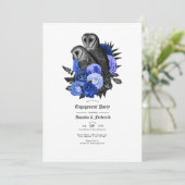  Koninklijke Blauwe Eigenaar Gothic Engagement Par Kaart (Staand voorkant)