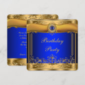 Koninklijke Blauwe en Gouden Partij Kaart (Voorkant / Achterkant)