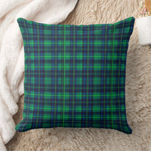Koninklijke blauwe en groene tartan kussen