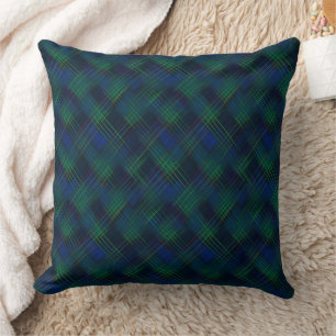 Koninklijke blauwe en groene tartan kussen