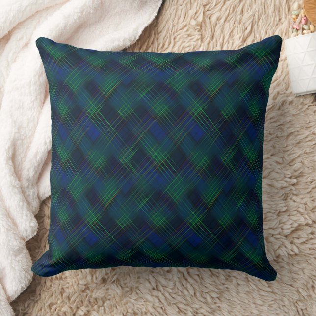 Koninklijke blauwe en groene tartan kussen (Deken)