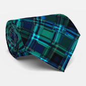 Koninklijke blauwe en groene tartan stropdas (Opgerold)