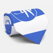 Koninklijke Blauwe en Witte Stripes; Hockey Stropdas (Opgerold)