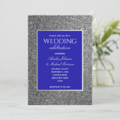 Koninklijke Blauwe en Zilveren bruiloft Kaart (Staand voorkant)