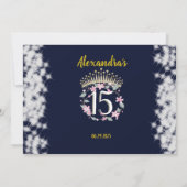 Koninklijke Blauwe Foto Boho Quinceañera Spaanse F Bedankkaart (Achterkant)