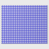 Koninklijke blauwe gingham cadeaupapier (Vlak)