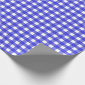 Koninklijke blauwe gingham cadeaupapier (Hoek)