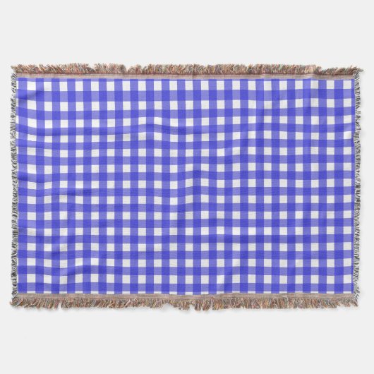 Koninklijke blauwe gingham deken (Voorkant)