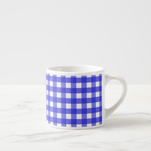Koninklijke blauwe gingham espresso kop (Rechts)