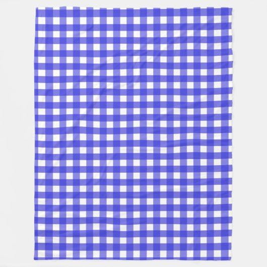 Koninklijke blauwe gingham fleece deken (Voorkant)
