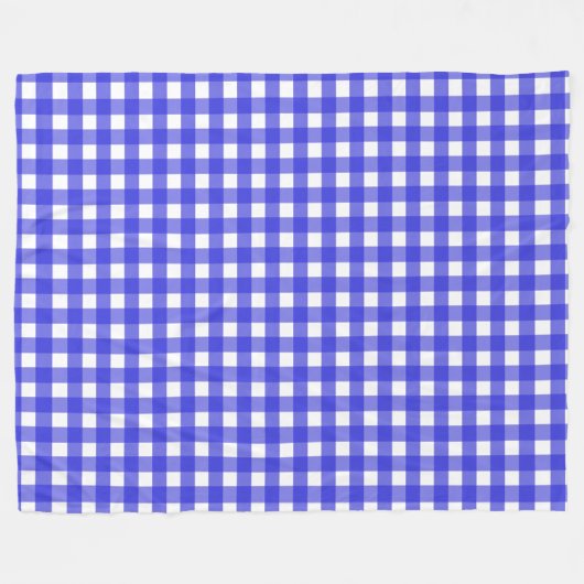 Koninklijke blauwe gingham fleece deken (Voorkant (Horizontaal))