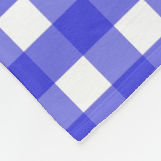 Koninklijke blauwe gingham fleece deken (Hoek)