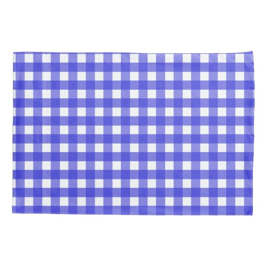 Koninklijke blauwe gingham kussensloop (Achterkant)