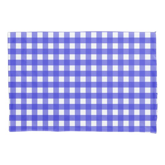 Koninklijke blauwe gingham kussensloop (Voorkant)