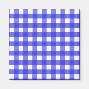 Koninklijke blauwe gingham magneet