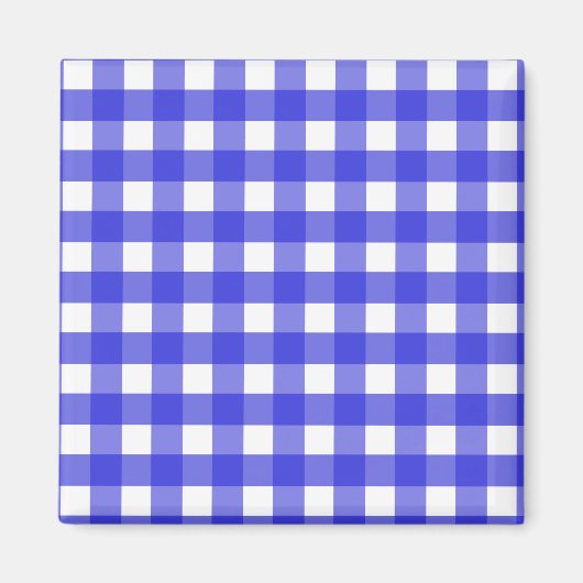 Koninklijke blauwe gingham magneet (Voorkant)