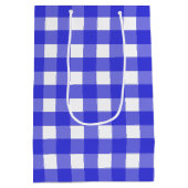 Koninklijke blauwe gingham medium cadeauzakje (Achterkant)