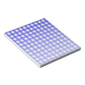 Koninklijke blauwe gingham notitieblok (Schuin)